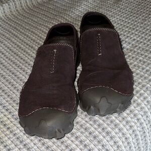 Clarks Dark Brown Suede Slip-On Loafers